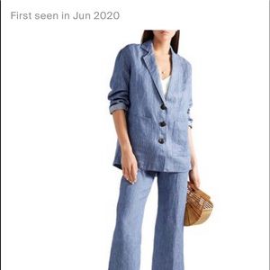 MARA HOFFMAN Fatima striped organic linen jacket